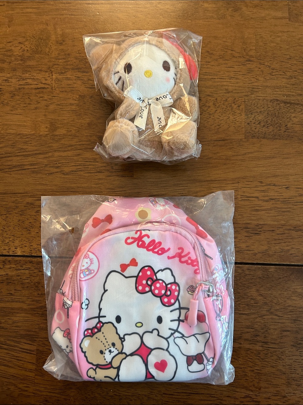 Hello Kitty Pink Plush Backpack with Mini Plush Keychain